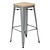 Bolero Taboret barowy z drewnianym siedziskiem 760 mm, Bolero Bistro GM638, szary (4 szt.)