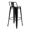 Bolero Wysokie krzesło barowe 900 mm, Bolero Bistro FB623, czarne (4 szt.)