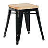 Bolero Niski taboret barowy z drewnianym siedziskiem 455 mm, Bolero GM635, czarny (4 szt.)