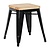 Bolero Niski taboret barowy z drewnianym siedziskiem 455 mm, Bolero GM635, czarny (4 szt.)