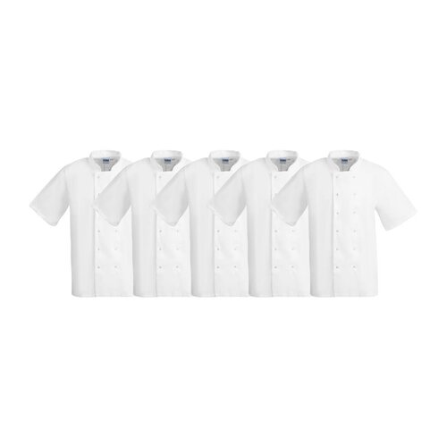 Whites Chefs Clothing Koszula kucharska z krótkim rękawem unisex Whites Chefs Clothing Boston SA822 rozmiar: M biała