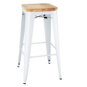 Bolero Taboret barowy z drewnianym siedziskiem 760 mm, Bolero Bistro DW739, biały (4 szt.) Bolero Taboret barowy z drewnianym siedziskiem 760 mm, Bolero Bistro DW739, biały (4 szt.)