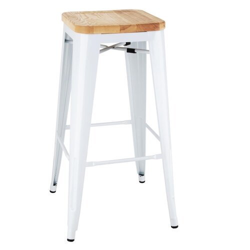 Bolero Taboret barowy z drewnianym siedziskiem 760 mm, Bolero Bistro DW739, biały (4 szt.) Bolero Taboret barowy z drewnianym siedziskiem 760 mm, Bolero Bistro DW739, biały (4 szt.)