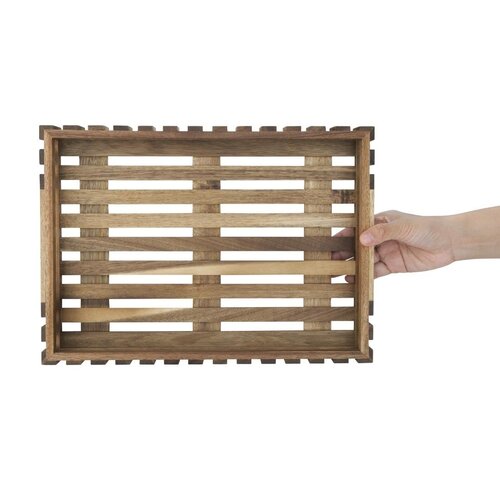 Olympia Skrzynka bufetowa z drewna akacjowego 365x255x(h)50 mm, Olympia DP880 Olympia Skrzynka bufetowa z drewna akacjowego 365x255x(h)50 mm, Olympia DP880