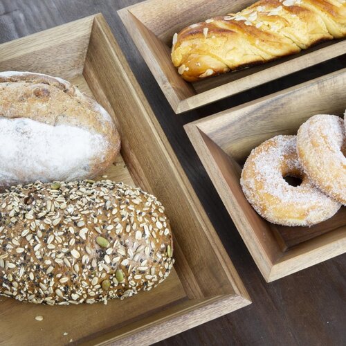 Olympia Kwadratowa taca 355x380 mm, z drewna akacjowego, Olympia DP885, brązowa