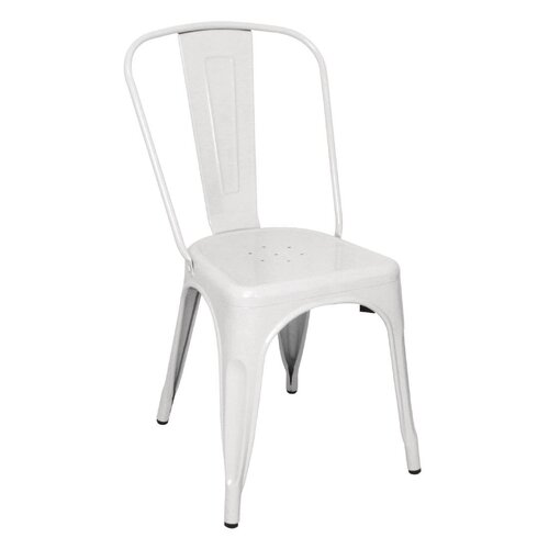 Bolero Krzesło cateringowe z siedziskiem o wysokości 440 mm, do użytku zewnętrznego, Bolero Bistro GL332, białe (4 szt.)