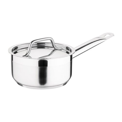 Nisbets Essentials Rondel saute ze stali nierdzewnej z pokrywą 0.9L, Ø140 mm, Nisbets Essentials DF669 Nisbets Essentials Rondel saute ze stali nierdzewnej z pokrywą 0.9L, Ø140 mm, Nisbets Essentials DF669
