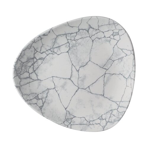 Churchill Talerz płytki 254 mm, z porcelany, trójkątny, Churchill Studio Prints Kintsugi Pearl Grey CX692 (12 szt.)