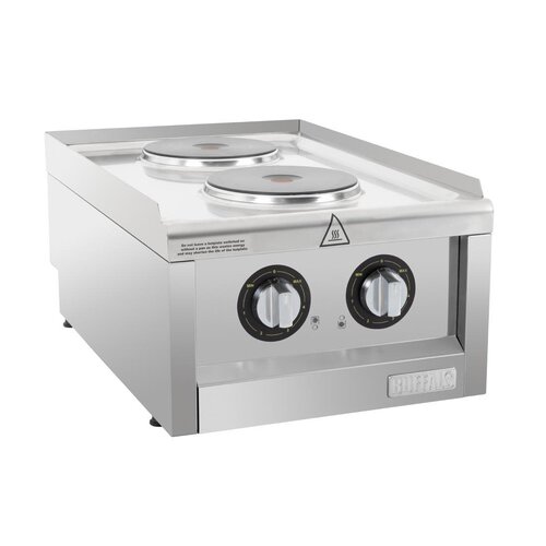 Buffalo Kuchnia elektryczna z 2 polami grzewczymi, nablatowa, 3.5kW, do 450°C, 230V, Buffalo CU472 Buffalo Kuchnia elektryczna z 2 polami grzewczymi, nablatowa, 3.5kW, do 450°C, 230V, Buffalo CU472