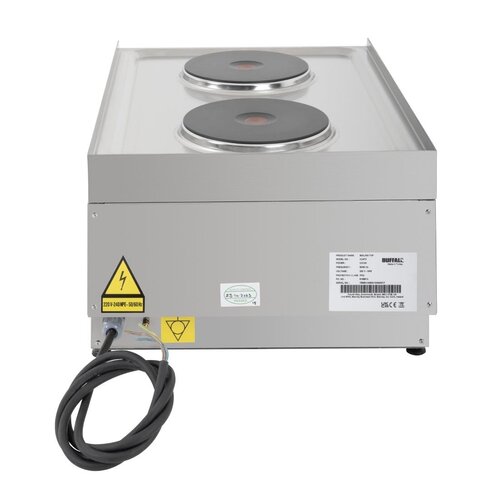 Buffalo Kuchnia elektryczna z 2 polami grzewczymi, nablatowa, 3.5kW, do 450°C, 230V, Buffalo CU472