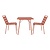 Bolero Składany stolik kawiarniany kwadratowy 700x700x(h)710 mm, Bolero Terracotta CK064, czerwony
