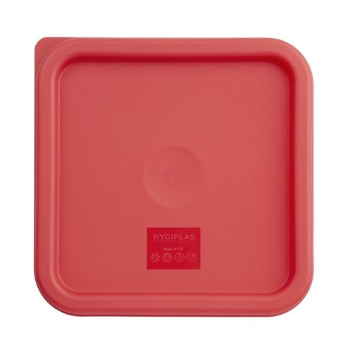 Hygiplas Pokrywka do pojemnika na żywność 231x231 mm, Hygiplas CF041, czerwona Hygiplas Pokrywka do pojemnika na żywność 231x231 mm, Hygiplas CF041, czerwona