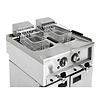 Buffalo Frytownica elektryczna 2-komorowa stacjonarna 16L, 12kW, Buffalo SA782, 400V na podstawie szafkowej z kranem spustowym