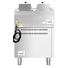 Buffalo Frytownica elektryczna 2-komorowa stacjonarna 16L, 12kW, Buffalo SA782, 400V na podstawie szafkowej z kranem spustowym