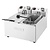 Buffalo Frytownica elektryczna 2-komorowa nastawna 6L, 4kW, Buffalo CU615, 230V