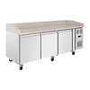 Polar Refrigeration  Stół do pizzy 3-drzwiowy 634L, od 2 do 5°C, Polar U-Series UA082, 800x2020x(h)1000 mm, agregat boczny