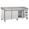 Polar Refrigeration  Stół do pizzy 3-drzwiowy 634L, od 2 do 5°C, Polar U-Series UA082, 800x2020x(h)1000 mm, agregat boczny