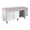 Polar Refrigeration  Stół do pizzy 3-drzwiowy 634L, od 2 do 5°C, Polar U-Series UA082, 800x2020x(h)1000 mm, agregat boczny