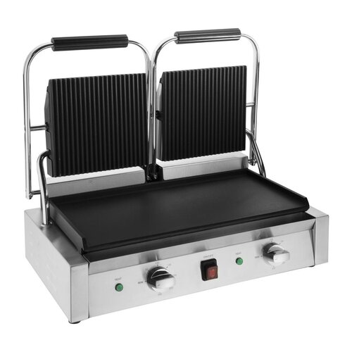 Buffalo Grill kontaktowy podwójny gładki/ryflowany, 2.9kW, 230V, 300°C, Buffalo CU606 Buffalo Grill kontaktowy podwójny gładki/ryflowany, 2.9kW, 230V, 300°C, Buffalo CU606