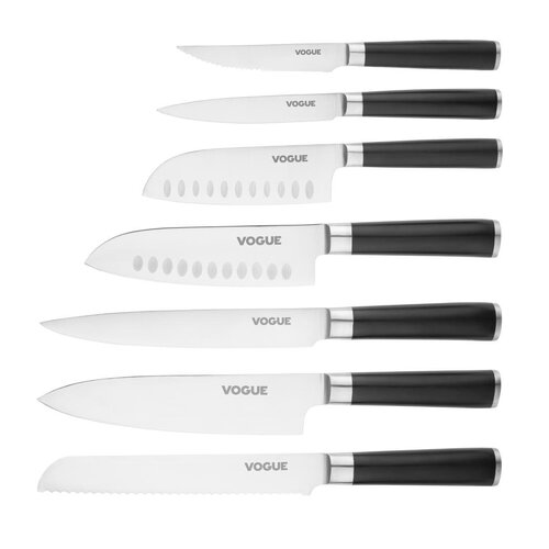 Vogue Nóż kucharski Santoku 255 mm, Vogue FS684, czarny Vogue Nóż kucharski Santoku 255 mm, Vogue FS684, czarny