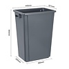 Jantex Kosz na śmieci 60L z polipropylenu, Jantex DX965, szary