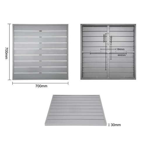 Bolero Blat do stołu z aluminium 700x700x(h)30 mm, Bolero FW598, szary Bolero Blat do stołu z aluminium 700x700x(h)30 mm, Bolero FW598, szary