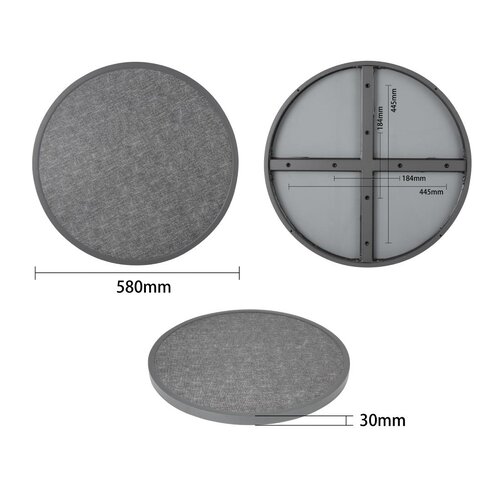 Bolero Blat do stołu z włókna szklanego Ø580x(h)38 mm, Bolero DL489, szary Bolero Blat do stołu z włókna szklanego Ø580x(h)38 mm, Bolero DL489, szary
