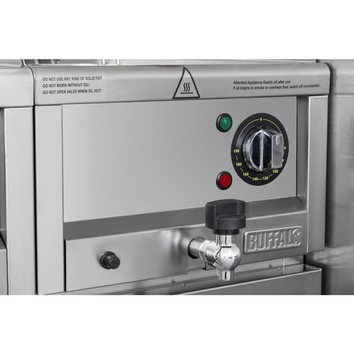 Buffalo Frytownica elektryczna nastawna 8L, 6kW, Buffalo CU476, 400V z kranem spustowym Buffalo Frytownica elektryczna nastawna 8L, 6kW, Buffalo CU476, 400V z kranem spustowym