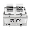 Buffalo Frytownica elektryczna 2-komorowa nastawna 16L, 12kW, Buffalo CU477, 400V z kranem spustowym