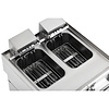 Buffalo Frytownica elektryczna 2-komorowa nastawna 16L, 12kW, Buffalo CU477, 400V z kranem spustowym
