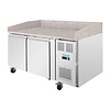Polar Refrigeration  Stół do pizzy 2-drzwiowy 290L, z blatem granitowym, Polar U-Series UA081, 800x1510x(h)1000 mm, agregat boczny