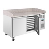 Polar Refrigeration  Stół do pizzy 2-drzwiowy 290L, z blatem granitowym, Polar U-Series UA081, 800x1510x(h)1000 mm, agregat boczny