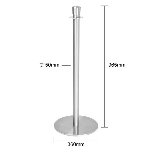 Bolero Słupek odgradzający (h)960 mm, srebrny, Bolero Vlakke Basis GP639 Bolero Słupek odgradzający (h)960 mm, srebrny, Bolero Vlakke Basis GP639