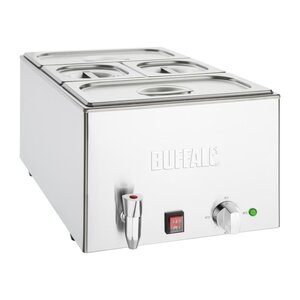 Buffalo Bemar elektryczny 1-komorowy 2x GN 1/3 + 2x GN 1/6, Buffalo FT692, nastawny 1.2kW, 230V z kranem spustowym Buffalo Bemar elektryczny 1-komorowy 2x GN 1/3 + 2x GN 1/6, Buffalo FT692, nastawny 1.2kW, 230V z kranem spustowym