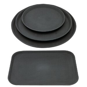 Olympia Zestaw antypoślizgowych tac do serwowania z polipropylenu, Olympia S440, czarna (12 szt.) Olympia Zestaw antypoślizgowych tac do serwowania z polipropylenu, Olympia S440, czarna (12 szt.)