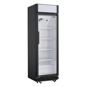 Nisbets Essentials Wyprzedaż - Szafa chłodnicza przeszklona 346L, 0 do 10°C, Nisbets Essentials CJ794 635x620x(h)1935 mm, agregat dolny