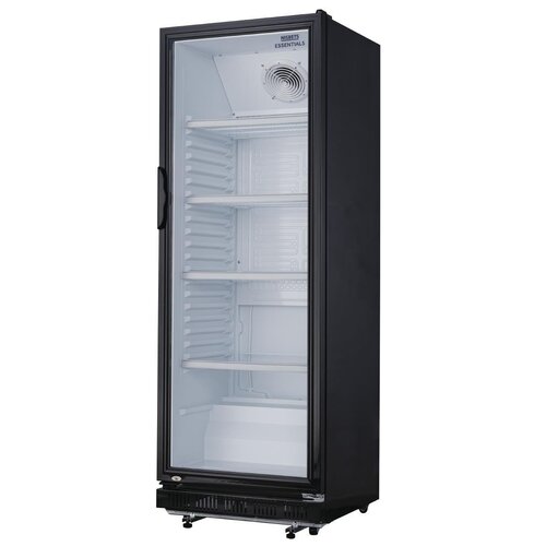 Nisbets Essentials Szafa chłodnicza przeszklona 346L, 0 do 10°C, Nisbets Essentials DG280 635x620x(h)1732 mm, agregat dolny