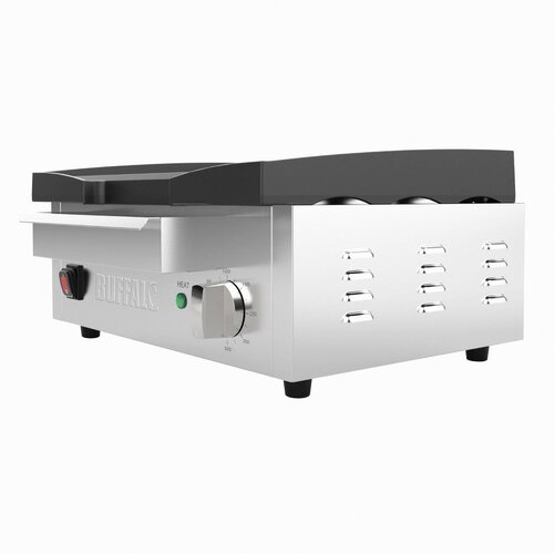 Buffalo Elektryczna płyta grillowa 372x367 mm, gładka, żeliwna, do 300°C, 2.8kW, 230V, Buffalo CU966 Buffalo Elektryczna płyta grillowa 372x367 mm, gładka, żeliwna, do 300°C, 2.8kW, 230V, Buffalo CU966