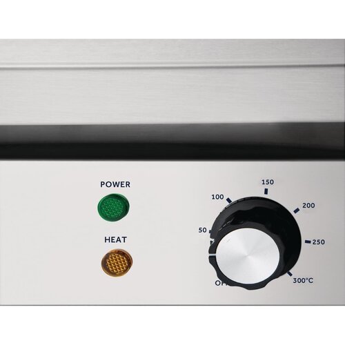 Nisbets Essentials Elektryczna płyta grillowa 480x310 mm, gładka, do 300°C, 3kW, 230V, Nisbets Essentials DA397