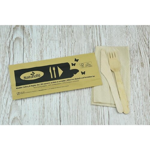 eGreen Zestaw drewnianych sztućców 3 elementy 60 mm, eGreen FS167 (250 szt.)