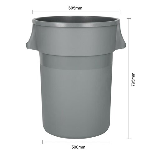 Jantex Kosz na śmieci 160L z polipropylenu, Jantex DX498, szary Jantex Kosz na śmieci 160L z polipropylenu, Jantex DX498, szary