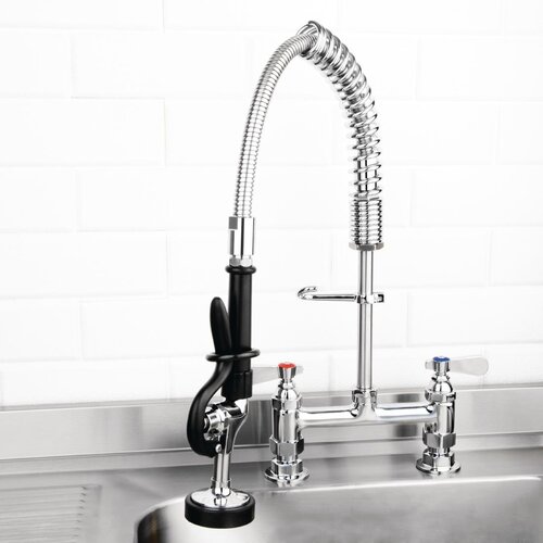 Vogue Bateria zlewozmywakowa stojąca dwuchwytowa ze spryskiwaczem, wysokość 610 Vogue DL832 Vogue Bateria zlewozmywakowa stojąca dwuchwytowa ze spryskiwaczem, wysokość 610 Vogue DL832