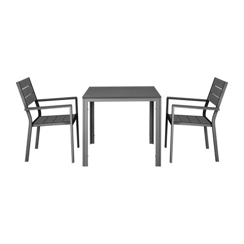 Bolero Krzesła z podłokietnikami 890 mm, do użytku zewnętrznego i wewnętrznego, Bolero Valletta HZ022, szare (4 szt.)