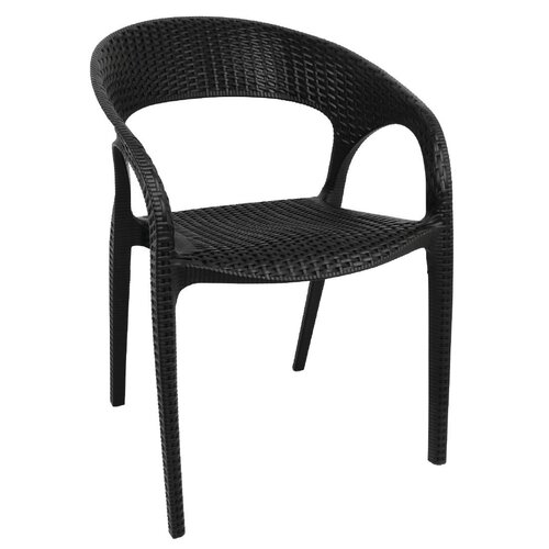 Bolero Krzesło z siedziskiem o wysokości 465 mm, do użytku zewnętrznego i wewnętrznego, Bolero GR363, czarne (4 szt.)