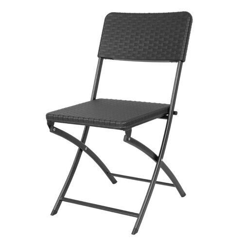 Bolero Krzesło cateringowe składane 805 mm, do użytku zewnętrznego i wewnętrznego, Bolero HS559, czarne (2 szt.)