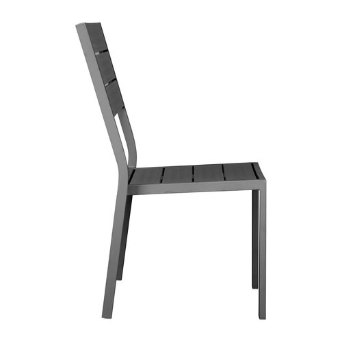 Bolero Krzesło kawiarniane do użytku zewnętrznego i wewnętrznego, Bolero Valletta HZ023, szare (4 szt.)