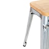 Bolero Niski taboret barowy z drewnianym siedziskiem 450 mm, Bolero Bistro GM634, szary (4 szt.)
