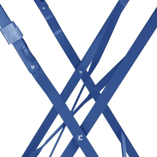 Bolero Składany stolik kawiarniany okrągły Ø600x(h)710 mm, Bolero Perth DZ875, niebieski