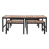 Bolero Stolik ogrodowy z drewna akacjowego 800x1200x(h)410 mm, Bolero DK903, brązowy