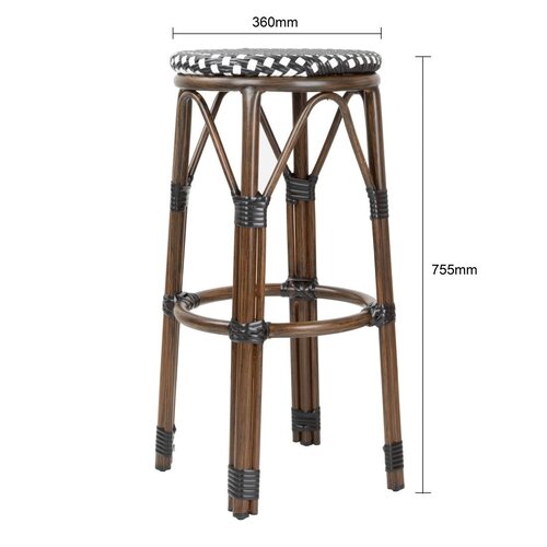 Bolero Stołek barowy w stylu francuskim 750 mm, Bolero HZ146, czarne (2 szt.)